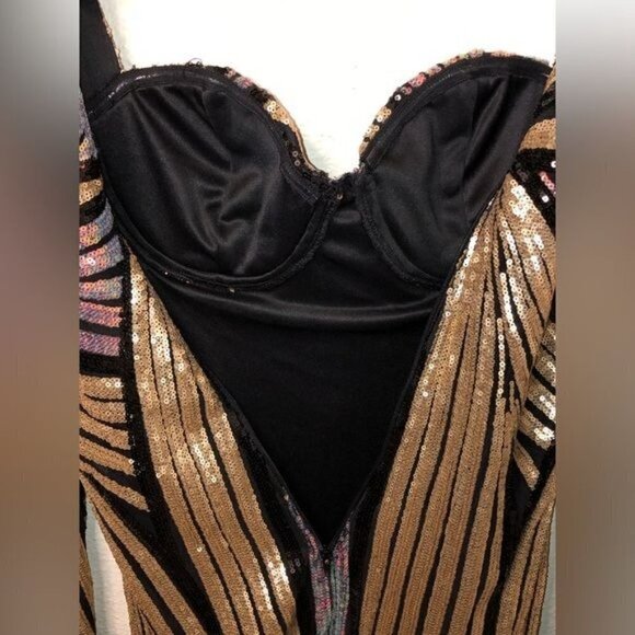 Sequin Fully Lined Sleeve Corset Dress - Picture 6 of 15